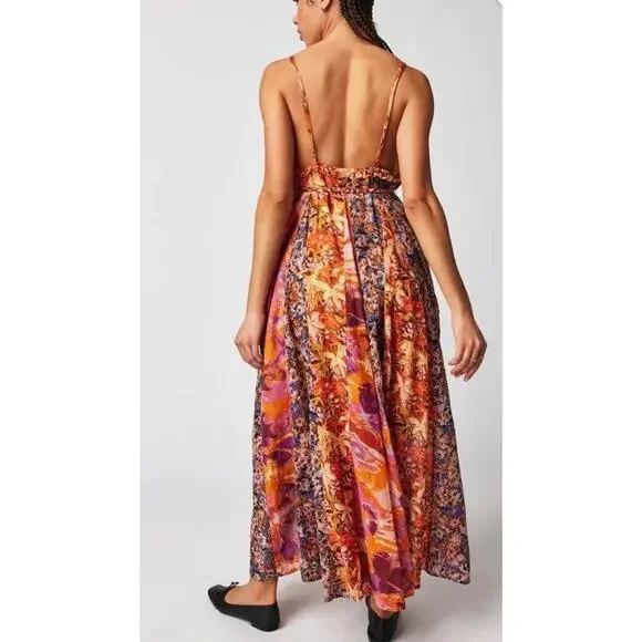 Free People / Moondive Maxi / Boho Floral Flowy Maxi - Picture 2 of 3
